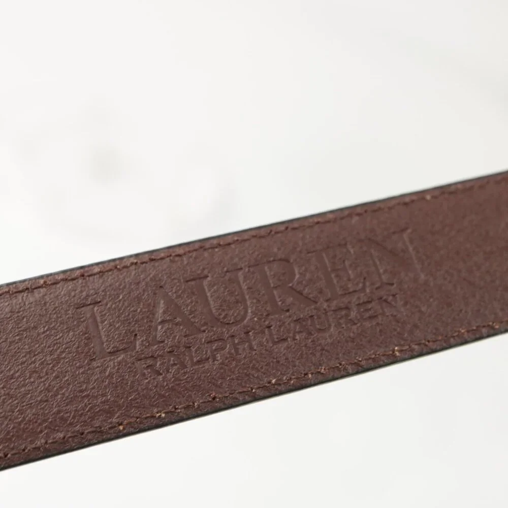 LRL Ralph Lauren Mens Belt Size 32 Brown Leather Adjustable Classic Business - Picture 11 of 12